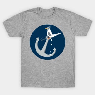 Funny seagull taking a poop on anchor T-Shirt